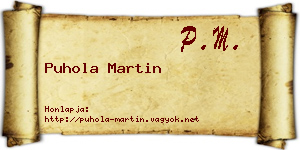 Puhola Martin névjegykártya